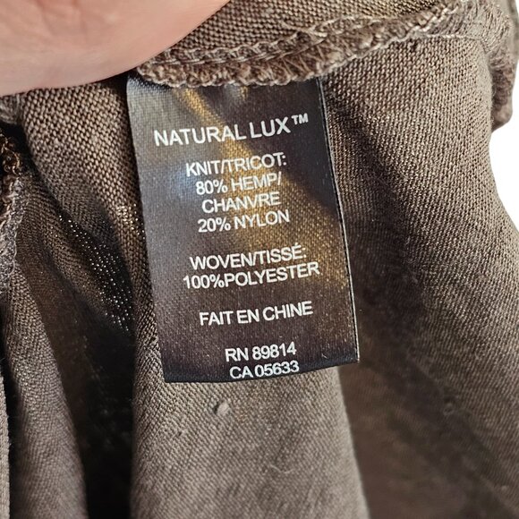 Stella Carakasi Brown Double Layer Hemp Blend Short Sleeve Blouse Sz M - Picture 5 of 7